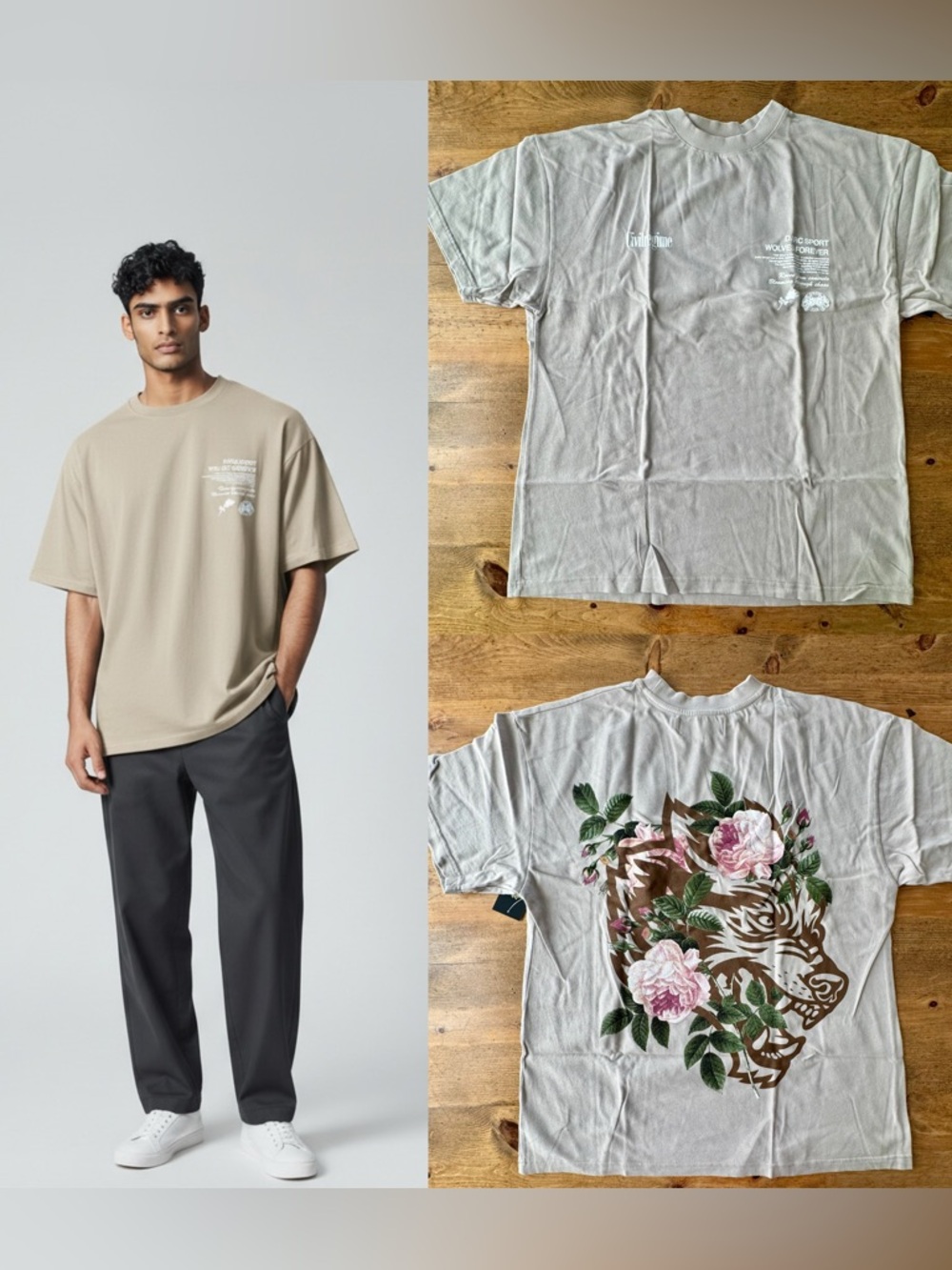 Darc Sport x Civil Regime The Wolf & The Rose Clay Men's T-Shirt L NWT